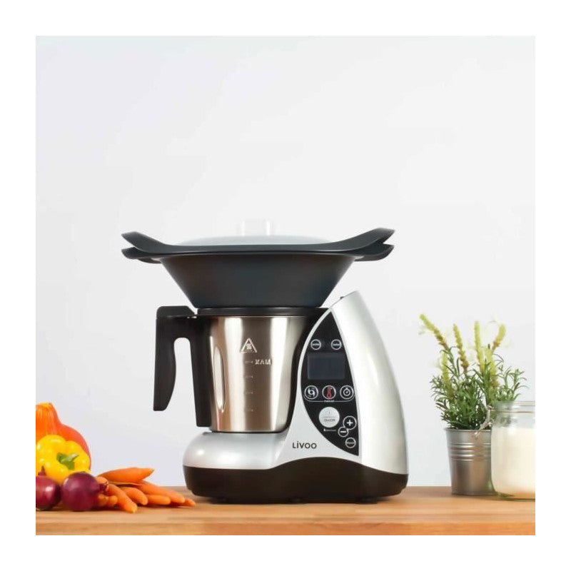 Livoo Dop142g Robot Culinaire Chauffant - Gris Et Metal Livoo - Mathon - 4