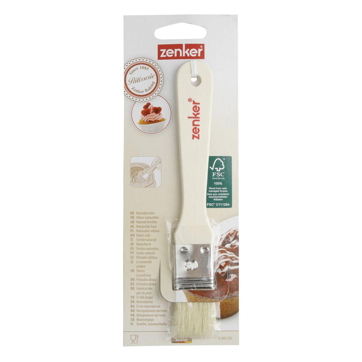 Pinceau de cuisine et de pâtisserie 18,5 cm en poils de porc Zenker Smart Pastry Zenker - Mathon - 5