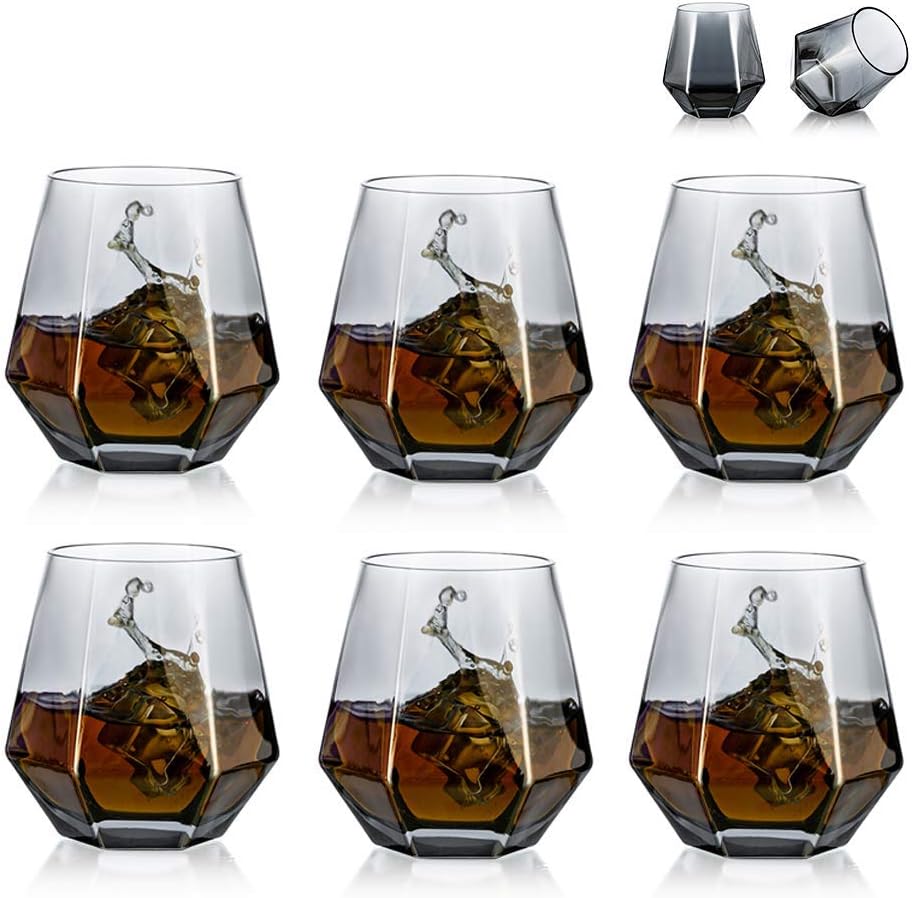 6 Verres à Whisky Géométriques Inclinés – Fond Lourd Vendos85 - Mathon
