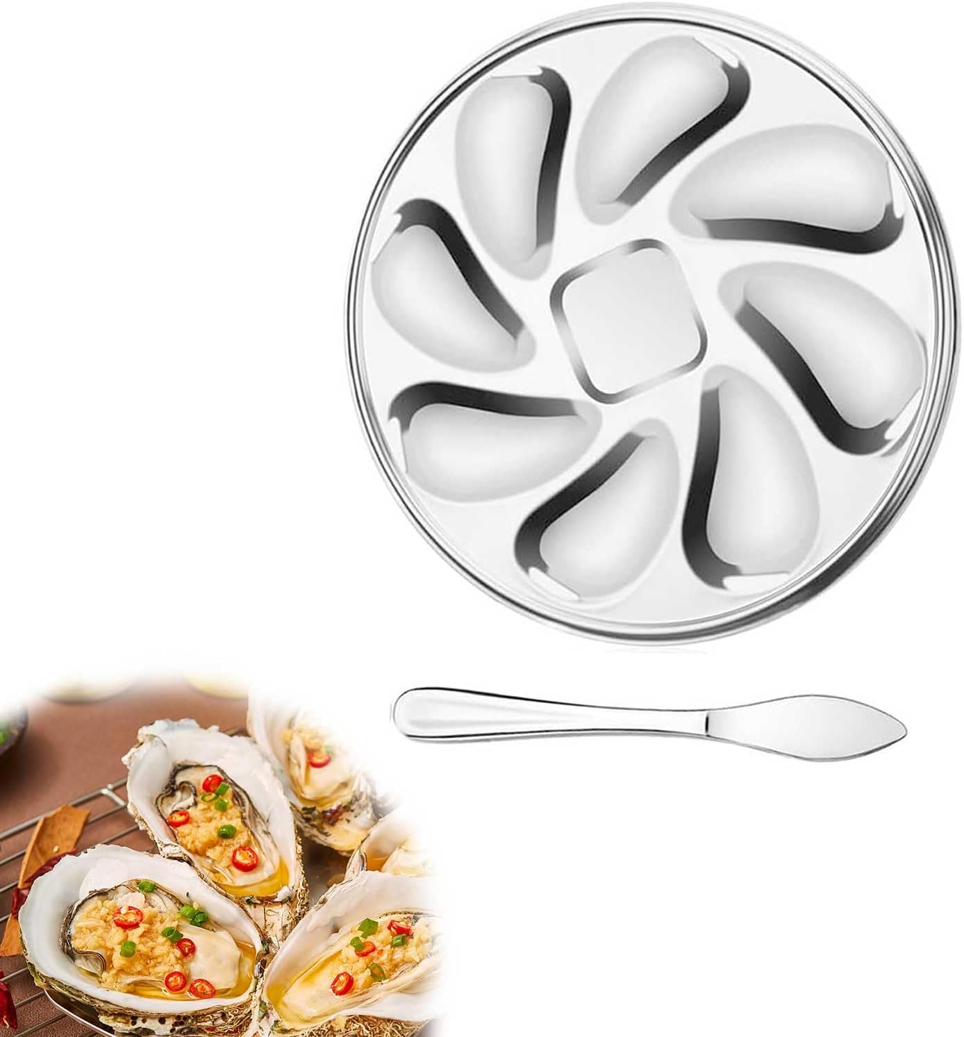 Plateau à huîtres en acier inoxydable 9 compartiments Vendos85 - Mathon