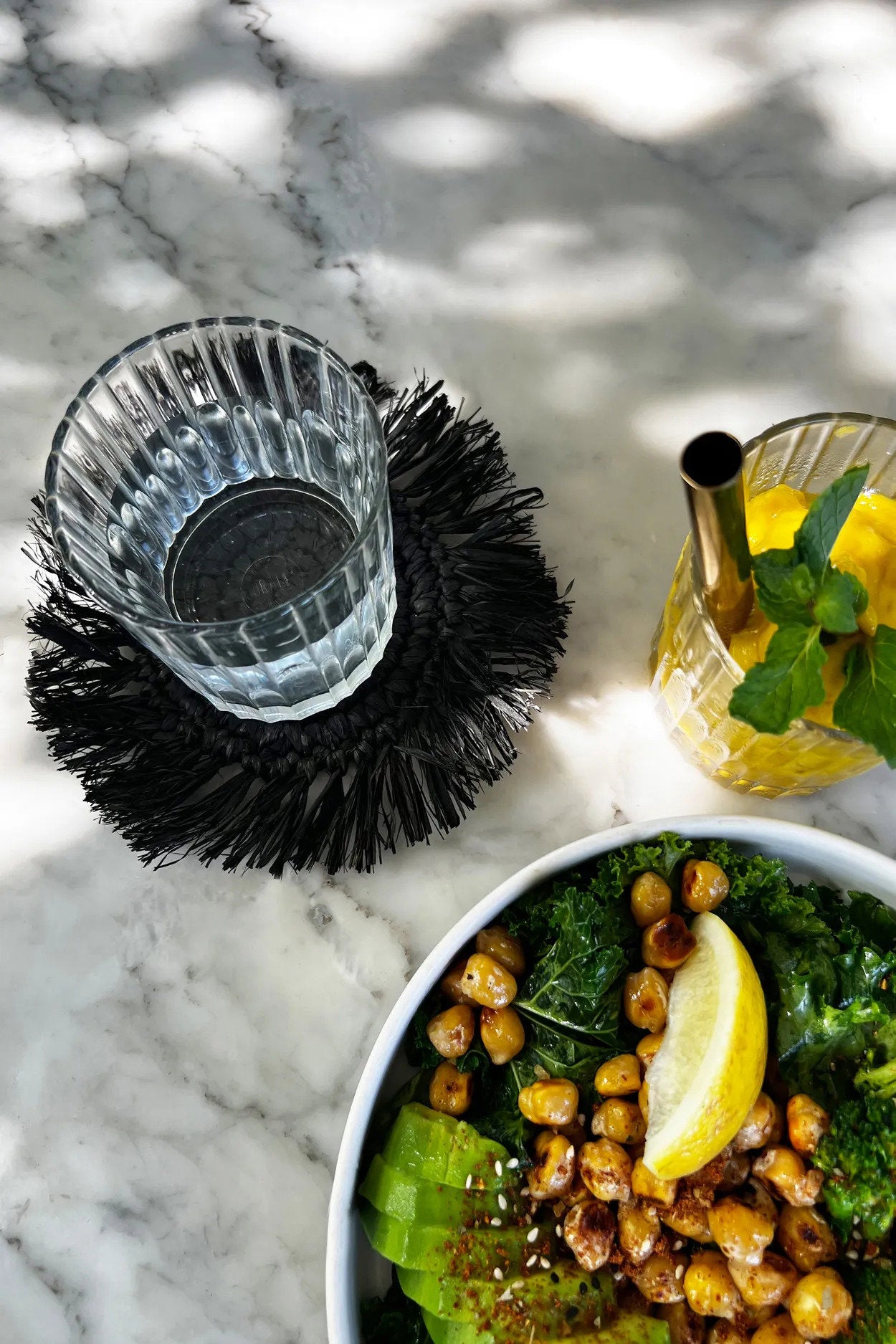 Le Sous-Verre Fringe Raffia - Noir Bazar Bizar - Mathon - 2