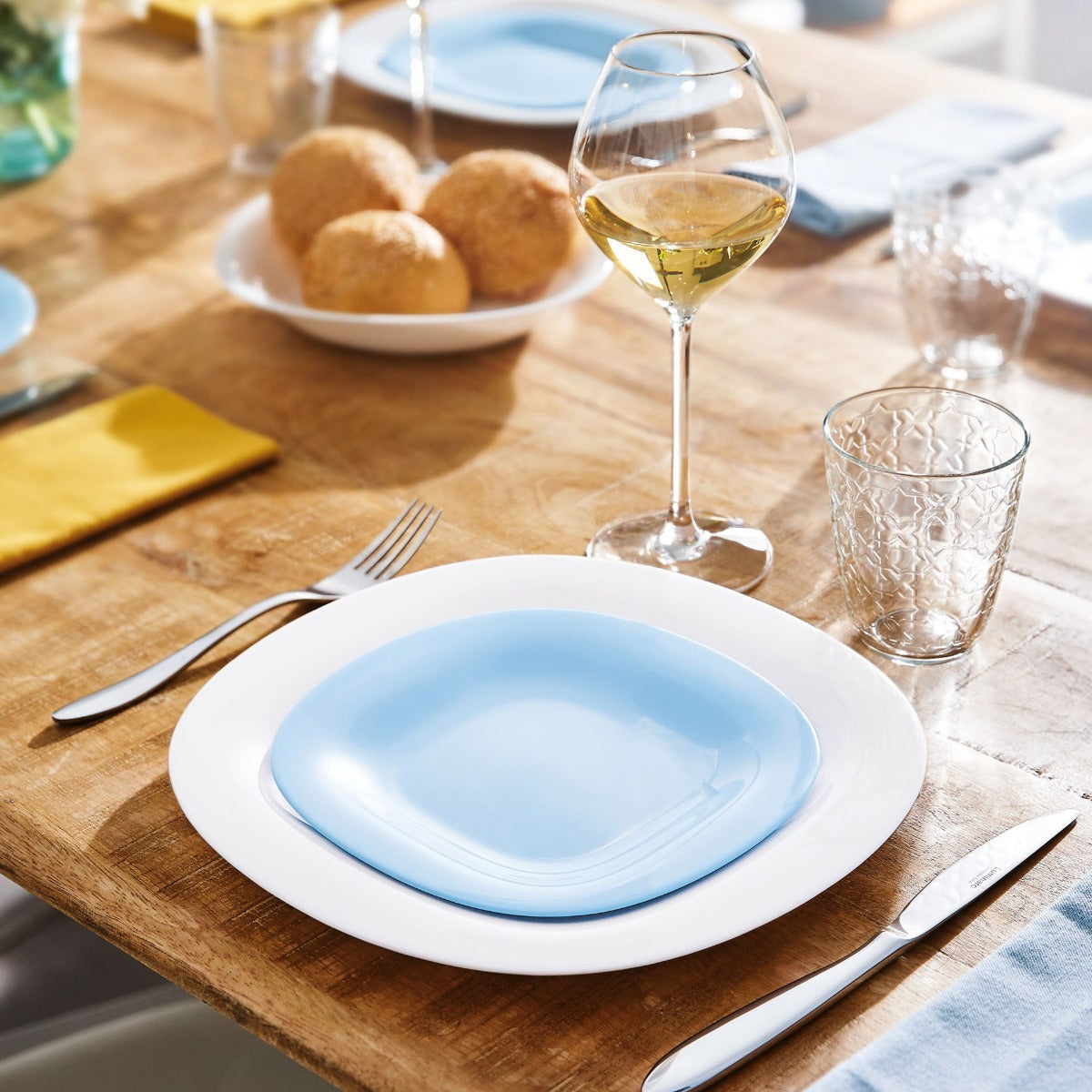 Assiette bleue 21 x 19,6 cm Carine Luminarc - Mathon - 3