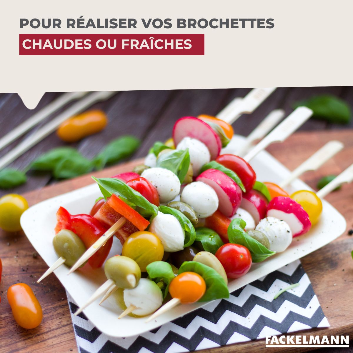Lot de 70 piques à brochette 15 cm  Nature Fackelmann - Mathon - 5
