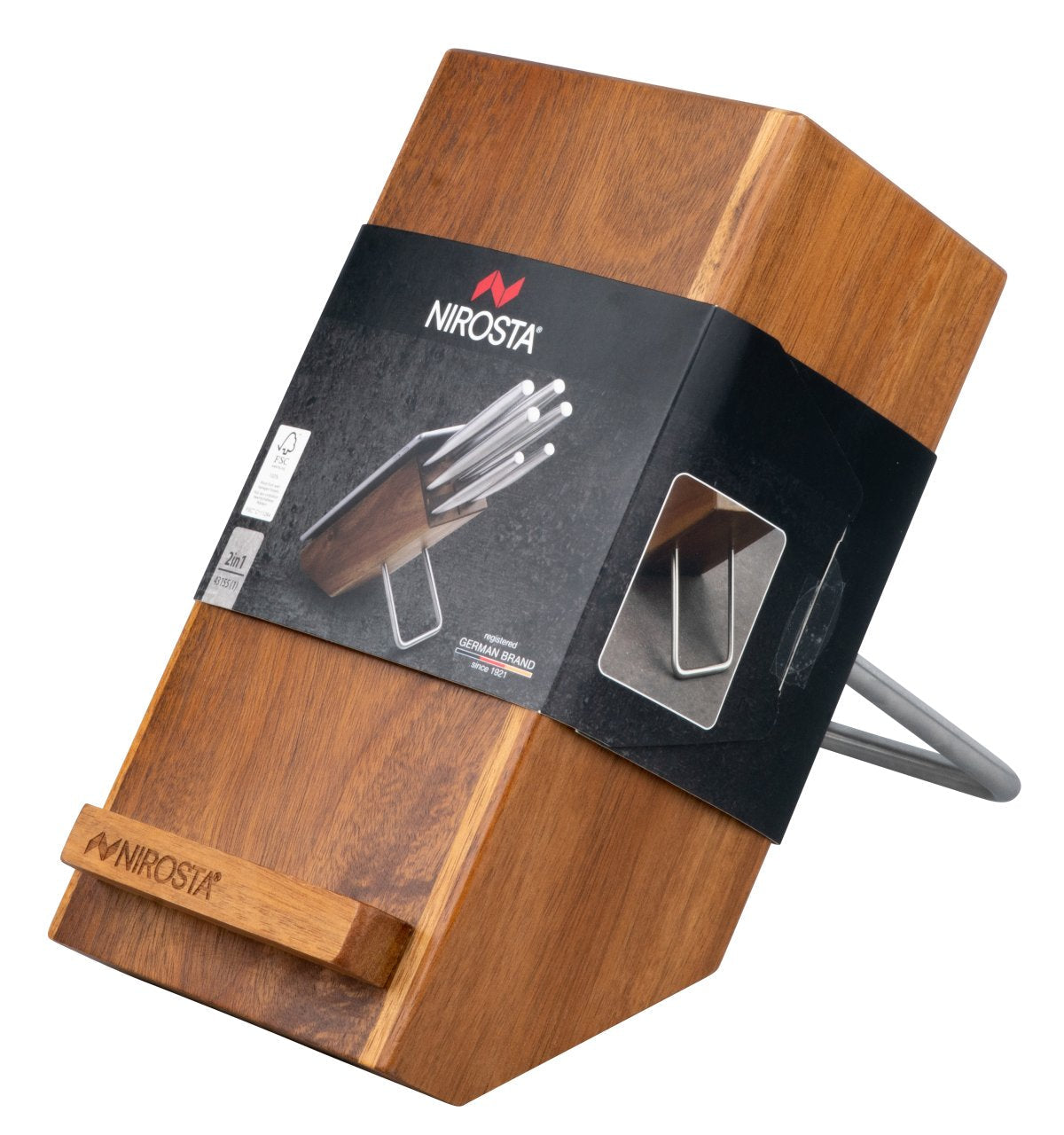 Bloc pour 7 couteaux avec support pour tablettes Nirosta - Mathon - 7