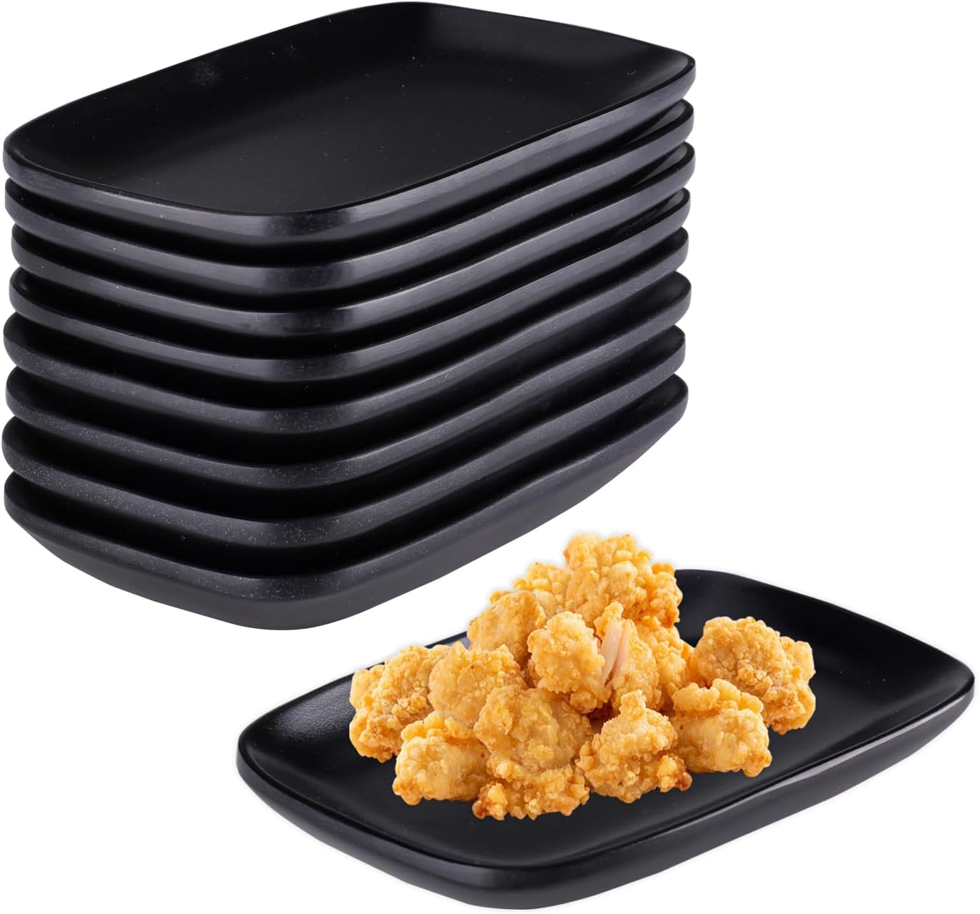 Lot de 8 assiettes à dessert en mélamine noire 15,5 cm Vendos85 - Mathon