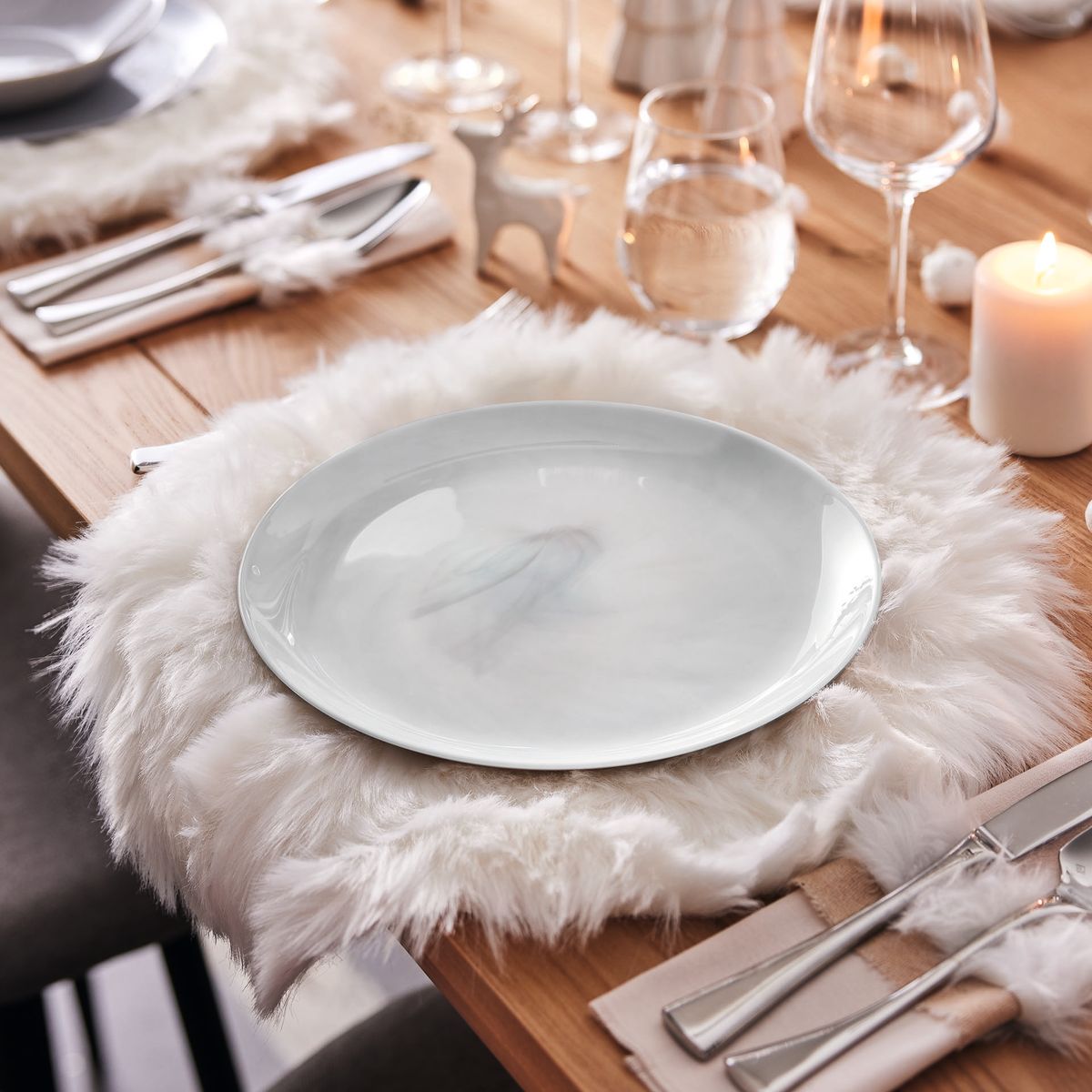 6 assiettes grises 25 cm Diwali Marbre - Luminarc Luminarc - Mathon - 2