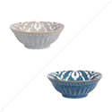 Bol Makaha 15 Cm - Lot De 3 En Porcelaine Bleu Et Blanc - 4