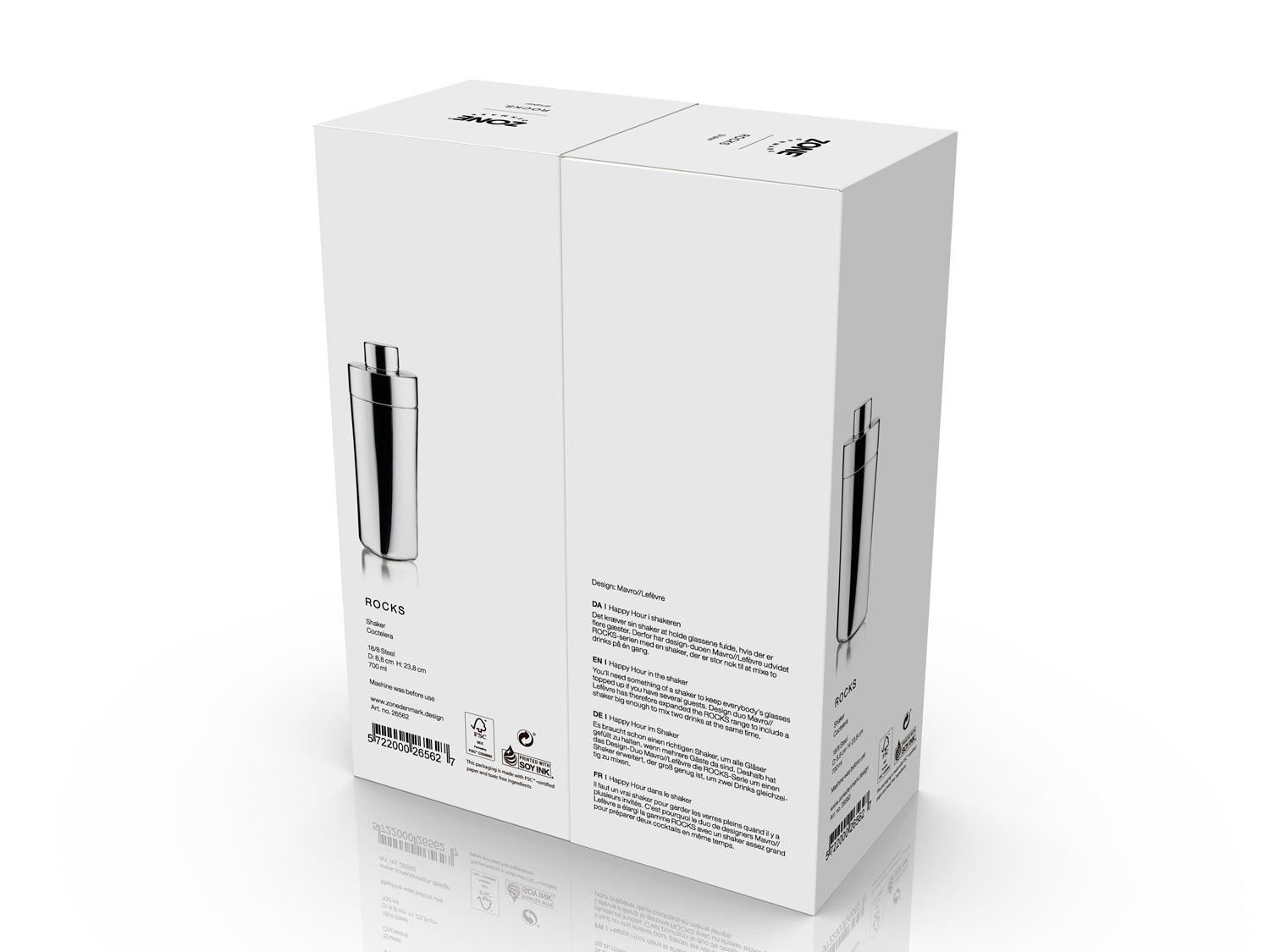 Shaker ROCKS en acier inoxydable Acier poli Zone Denmark - Mathon - 4