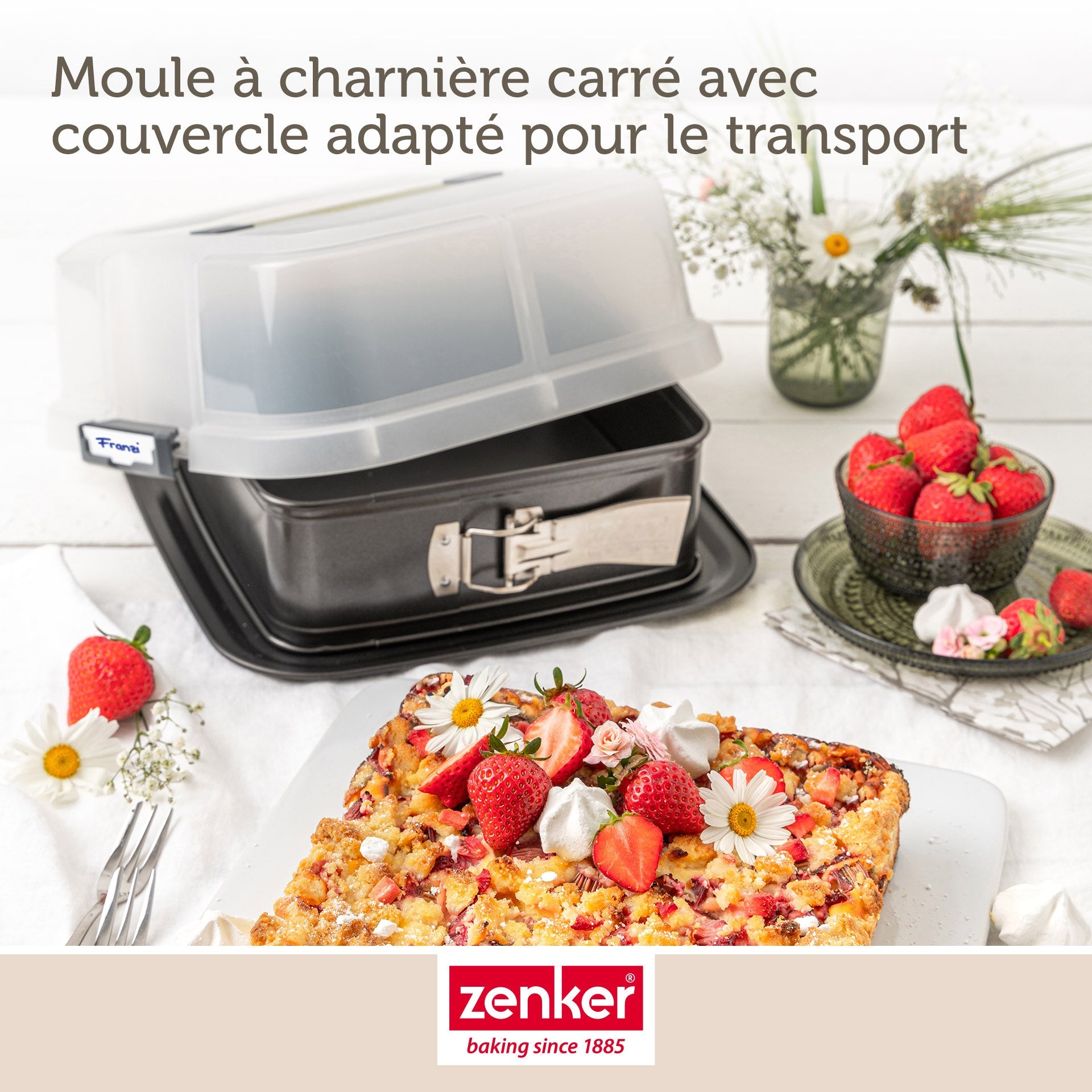 Moule à charnière carré avec couvercle 23 cm Zenker Bake Click and Go Zenker - Mathon - 5