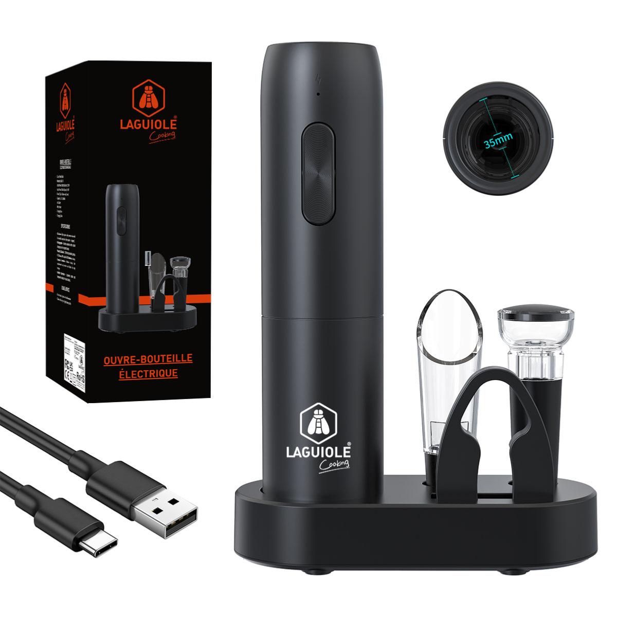Ouvre-bouteille électrique Noir Rechargeable Laguiole Cuisson - Www