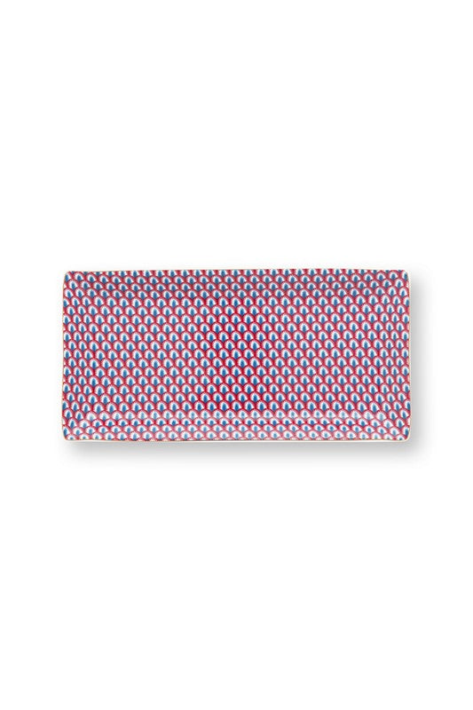 Coffret Cadeau 6 pcs - 2 plateaux, 2 assiettes carrées & Baguettes  - Oriental Flower Festival - Bleu Pip Studio - Mathon - 4