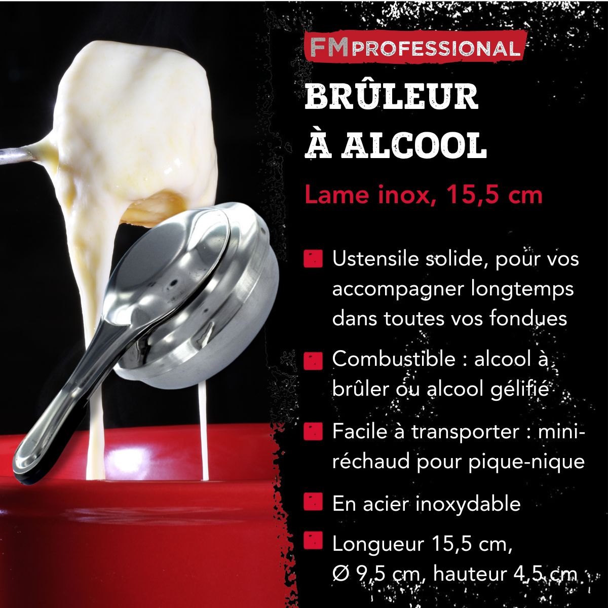 Ensemble de 2 Brûleurs alcool fondue savoyarde FM Professional - Mathon - 3