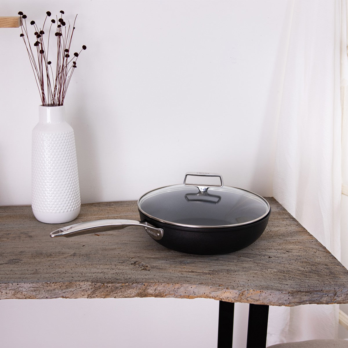 Sauteuse en aluminium Ø28 cm - Revêtement céramique Ceraliss+ - Noir Cristel - Mathon - 2