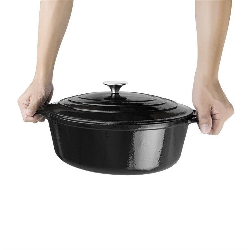 Cocotte ovale en fonte noire  5 L Vogue - Mathon - 5