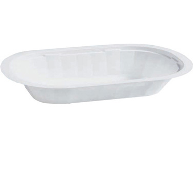 2100Pcs - Barquette plastique PP blanche oblongue micro-ondable et scellable 159x102x25mm FirstPack - Mathon