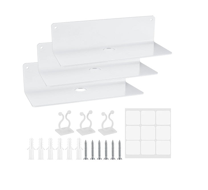 3 Étagères Murale sans Perçage Blanc Vendos85 - Mathon