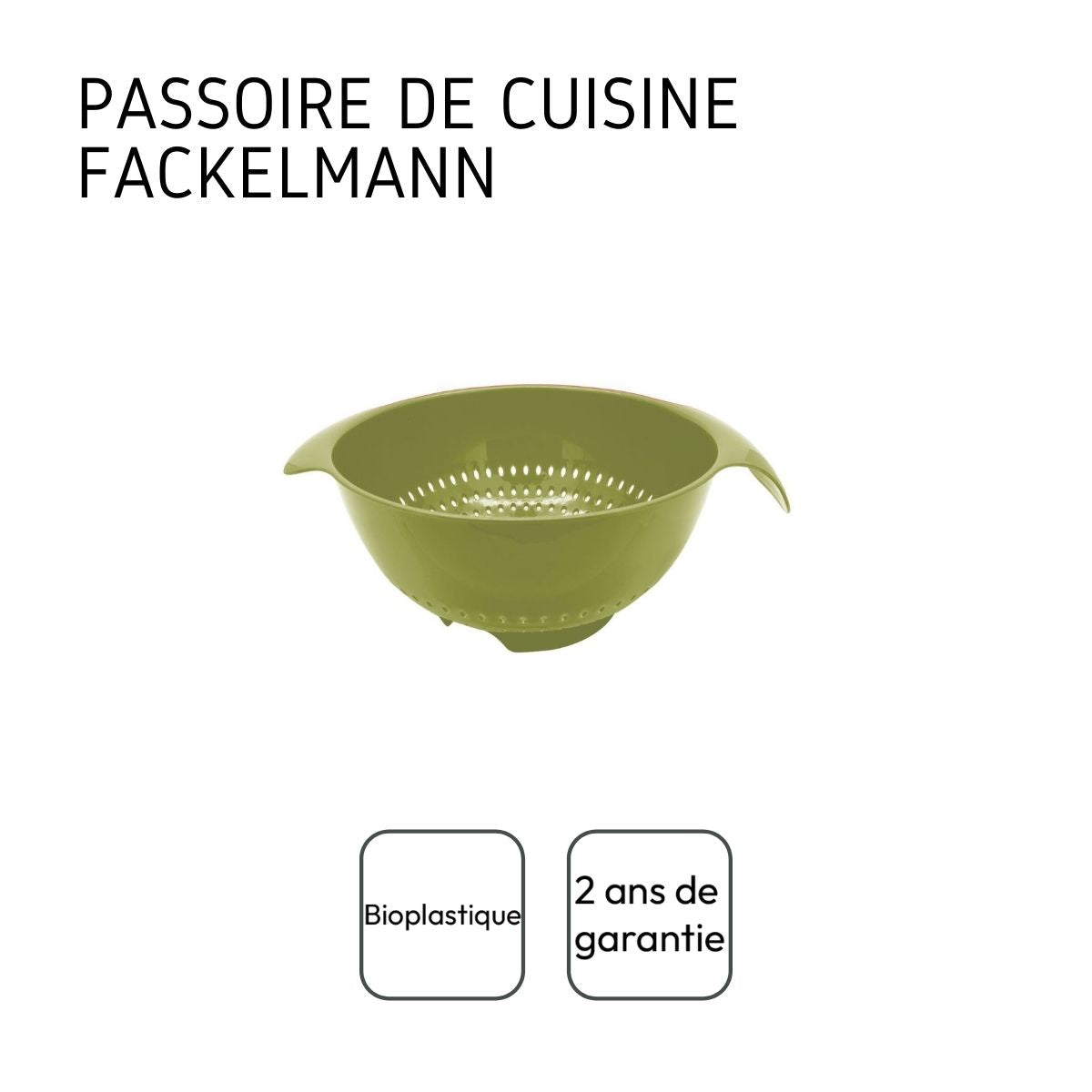 Ensemble de 2 Passoires en plastique vert 23 cm de diamètre  Zéro Fackelmann - Mathon - 4