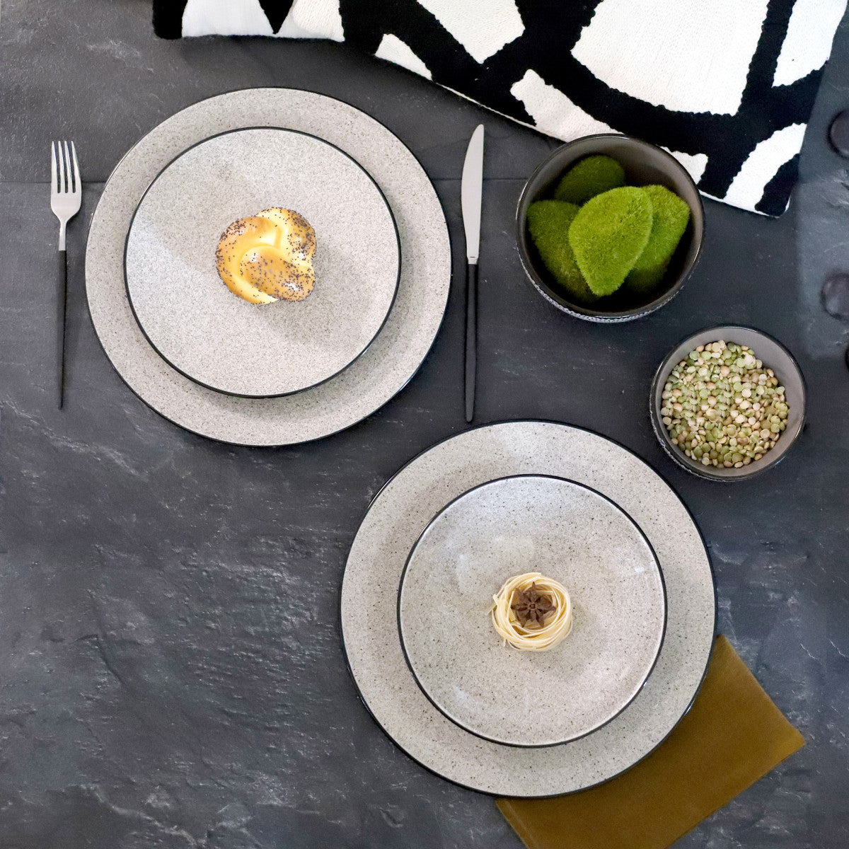 Tess Flanelle - Assiette dessert 21 cm (lot de 6) Médard de Noblat - Mathon - 2