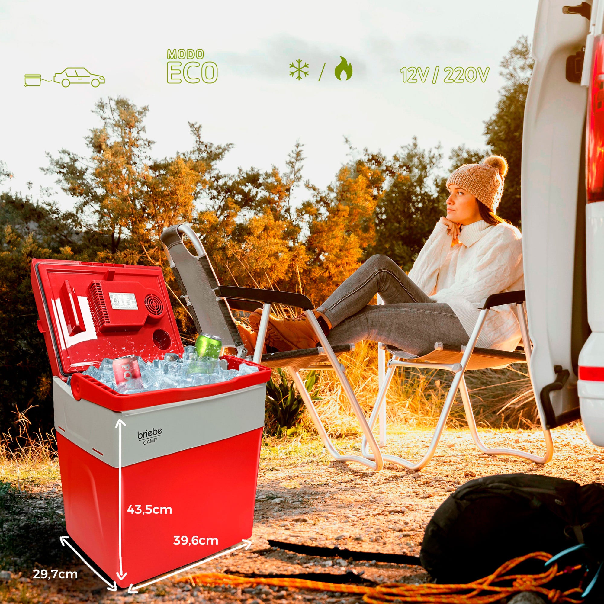 Glacière Électrique portable 28 Litres, 12V / 220 - 240V Voiture et Camping 55 Rouge CF1153RED - Mathon - 5