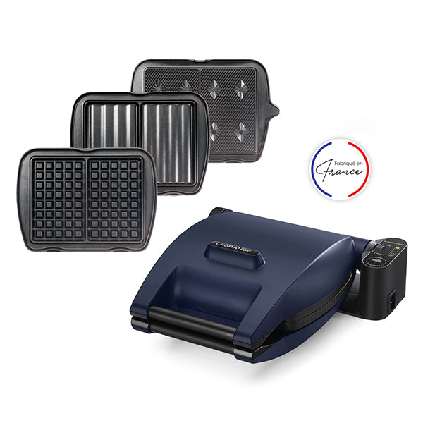 Gaufrier électrique 3 plaques Premium Gaufres® bleu abysse 1200 W Lagrange - Mathon - 1