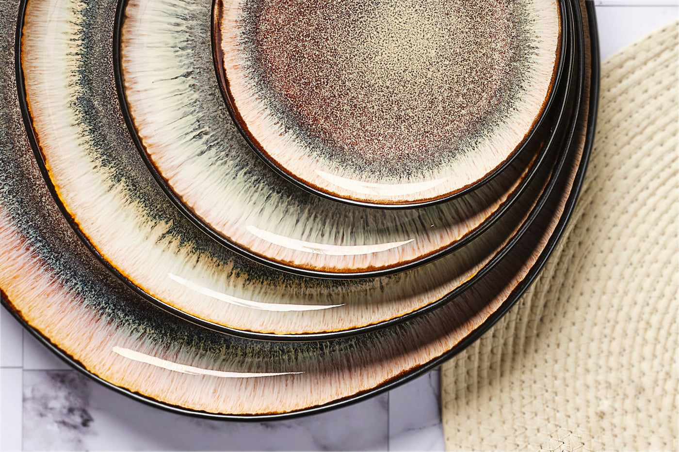 Lot de 18 set les essentiels en grès marron D Björn - Mathon - 3