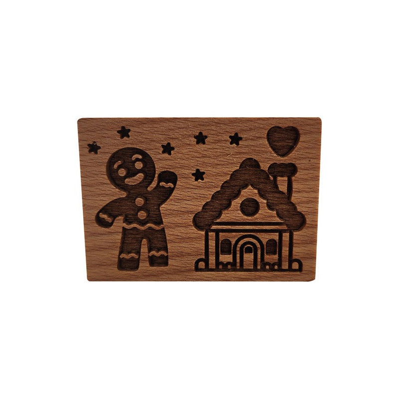 Tampon Bois Deco Rect Nativite 7x5x9cm Patisse - 13284 Patisse - Mathon - 2