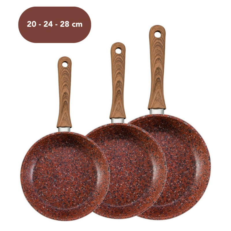 Multicouleur 24 cm Poêle granit Kitchenpro Venteo - Mathon - 3