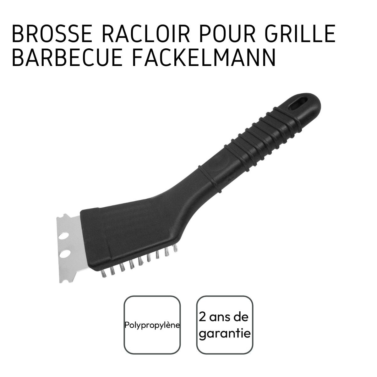 Racloir à plancha et brosse à barbecue 2 en 1 22 cm  BBQ Edition Fackelmann - Mathon - 4