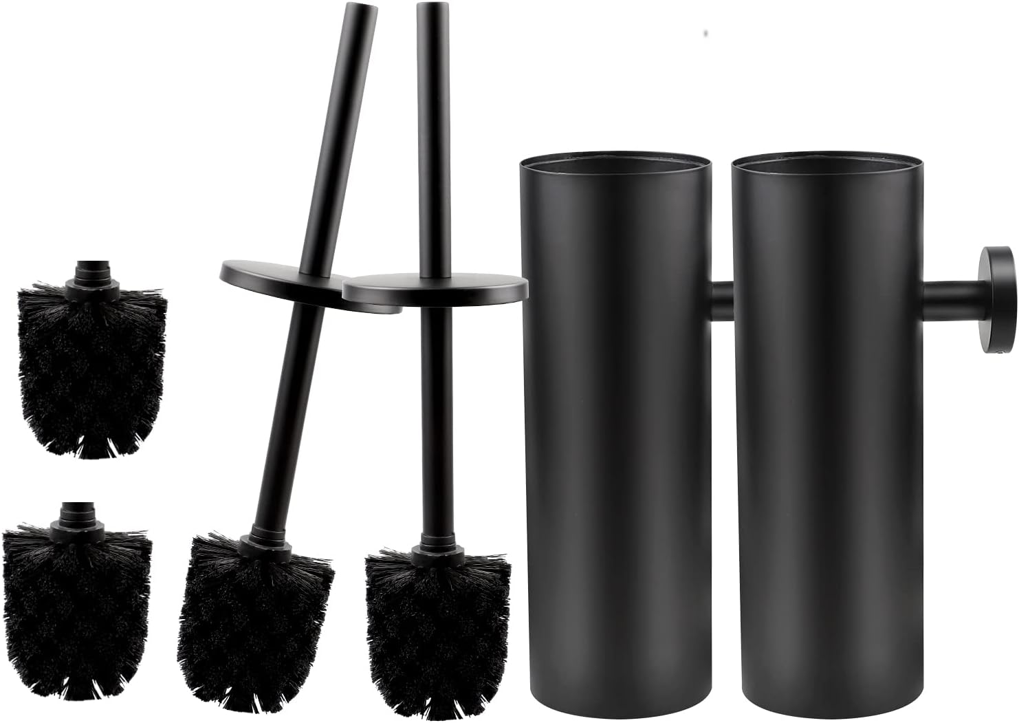 Brosse WC Noire avec 2 Recharges et Support Vendos85 - Mathon