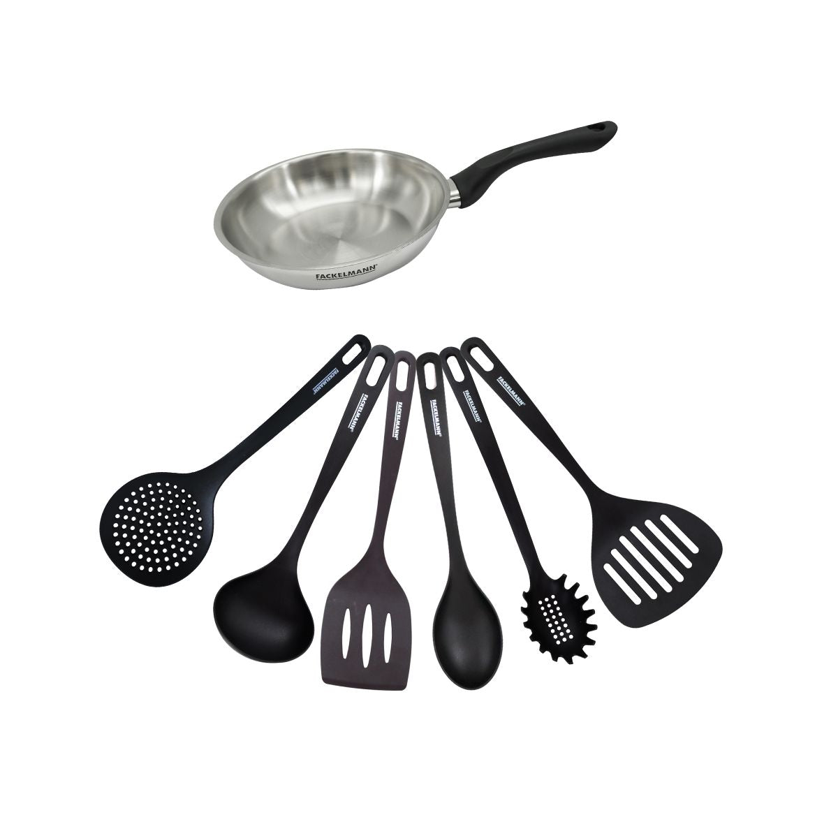 Set poêle 20 cm en inox et 6 ustensiles  Geneva Fackelmann - Mathon - 1