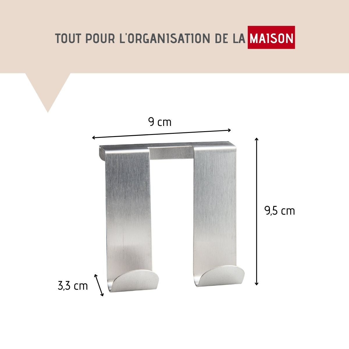 Crochet double pour porte  Tecno Fackelmann - Mathon - 3