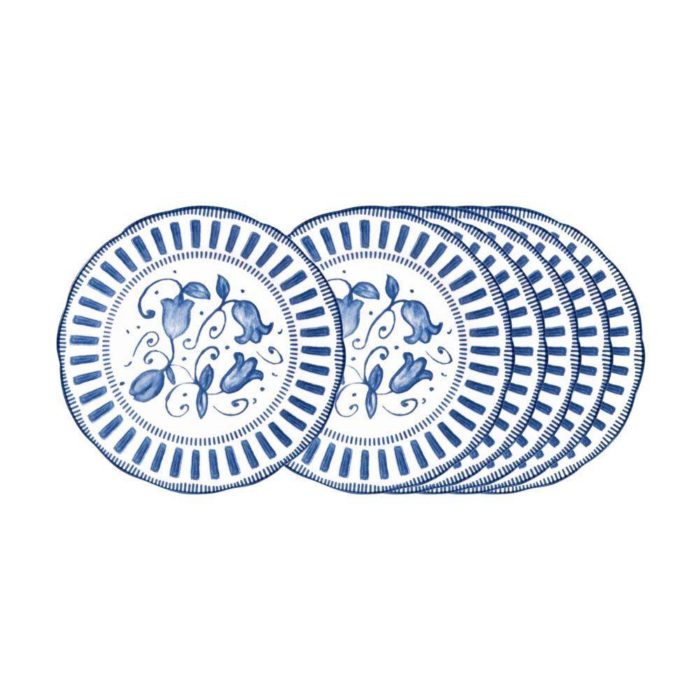 Assiette à dessert Napoli bleue 21 cm (lot de 6) Table passion - Mathon - 1