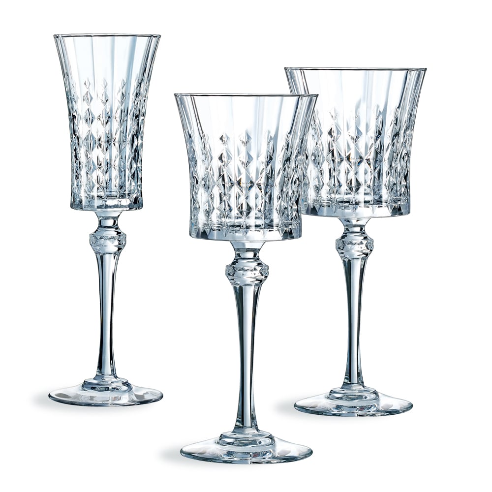 Ensemble 18 verres à pied Lady Diamond - Cristal d