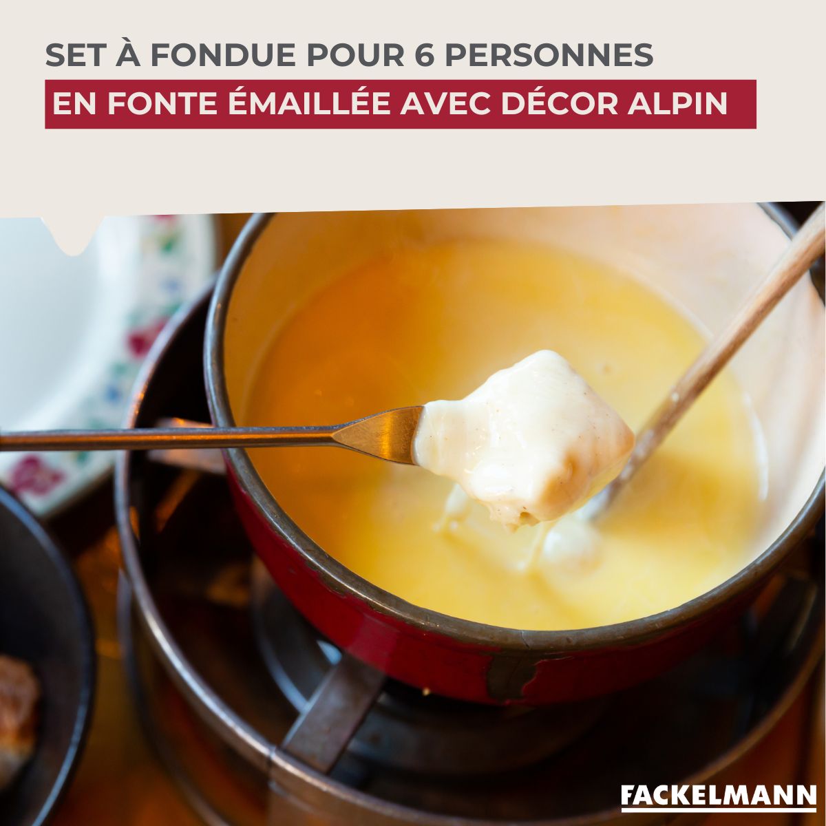 Set à fondue Savoyarde 4 personnes fonte émaillée Fackelmann - Mathon - 2