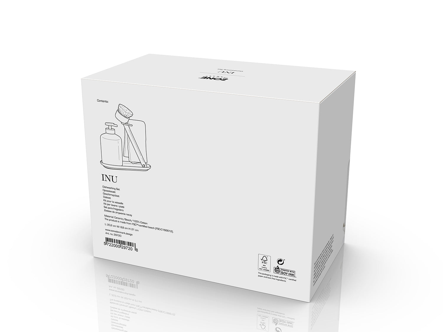 Set de vaisselle INU avec pompe brosse et lavette Blanc cassé Zone Denmark - Mathon - 3