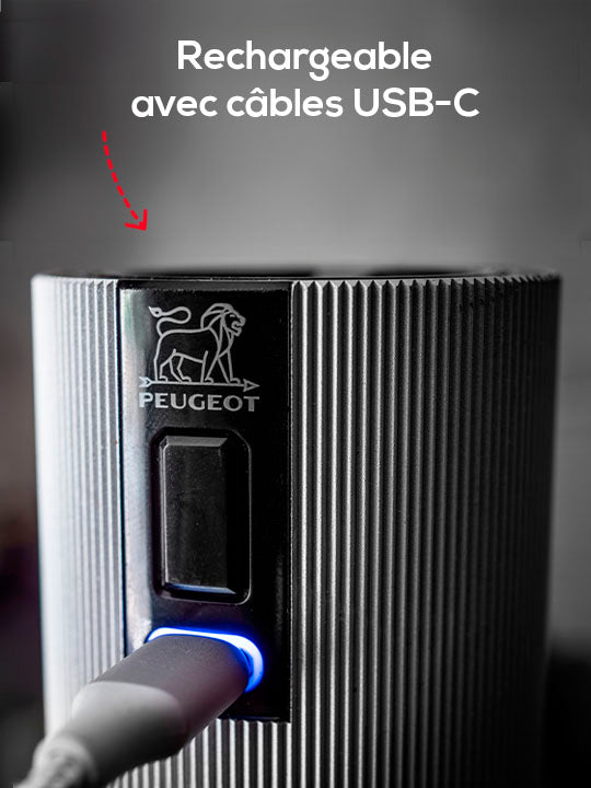 Line Electric Coffret cadeau - Duo de moulins à poivre et à sel électriques rechargeables, u
