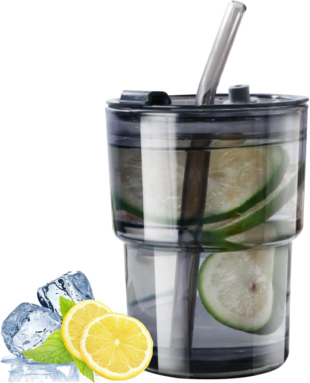 Gobelet en Verre avec Paille et Couvercle Étanche Vendos85 - Mathon