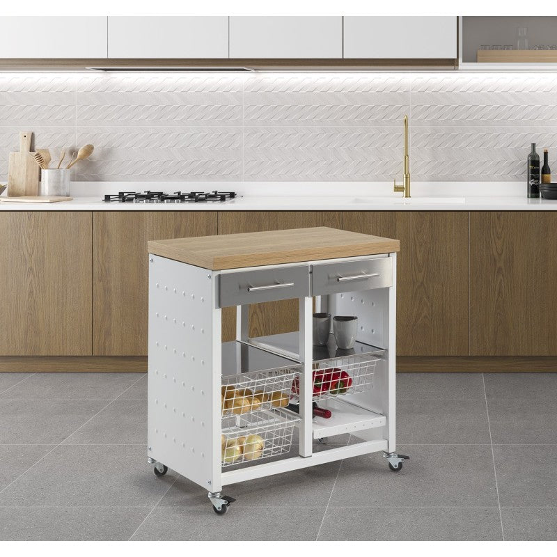 Desserte de cuisine double convertible en table d