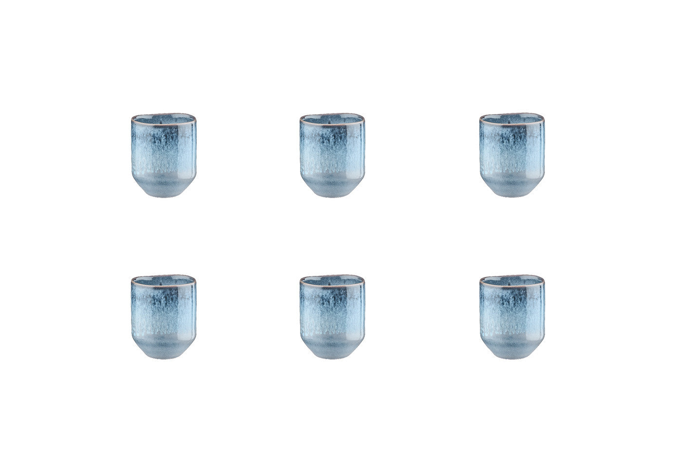 Lot de 6 tasses en grès bleu D5.3 Björn - Mathon - 1
