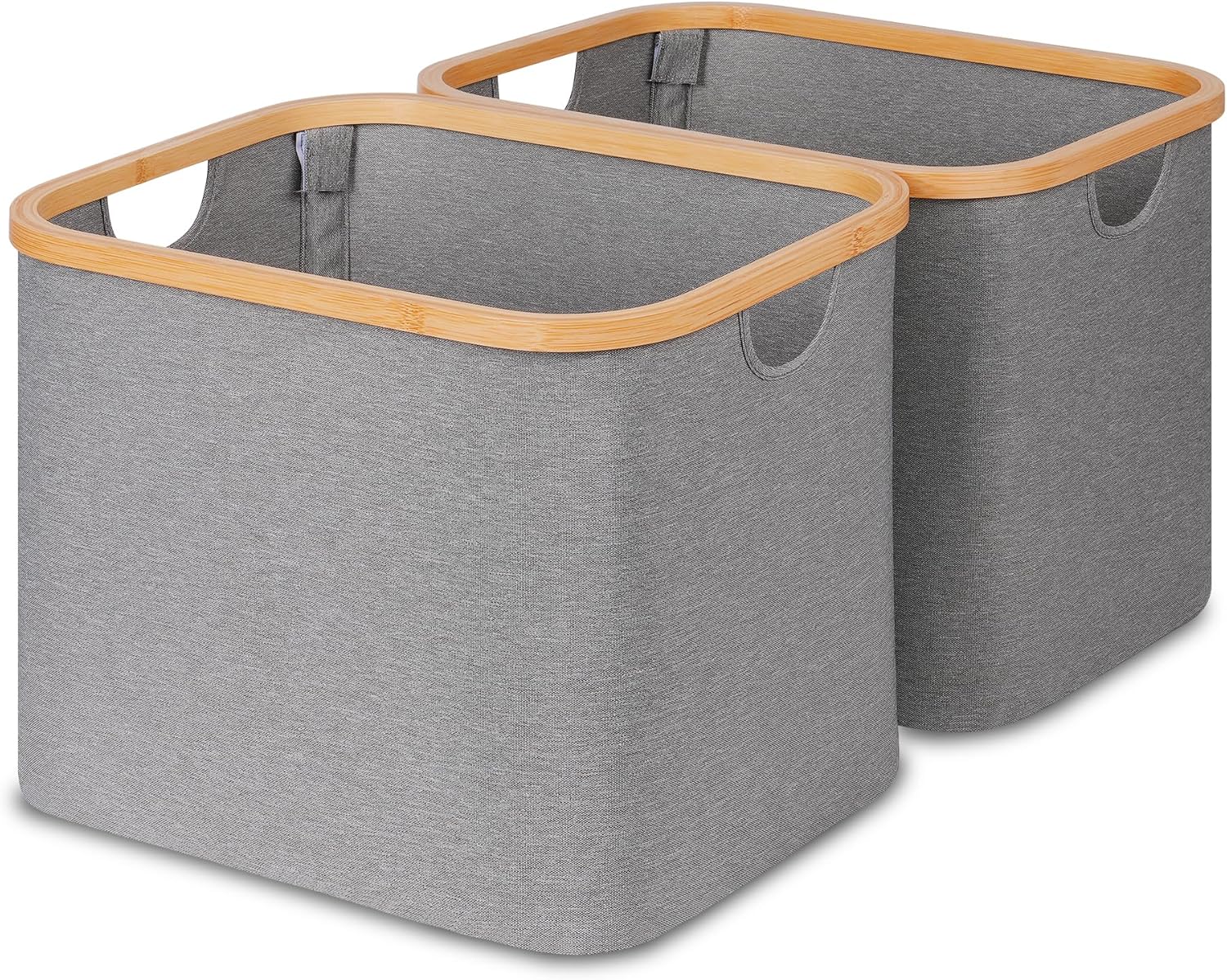 Lot de 2 paniers à linge 50 L en coton gris Vendos85 - Mathon