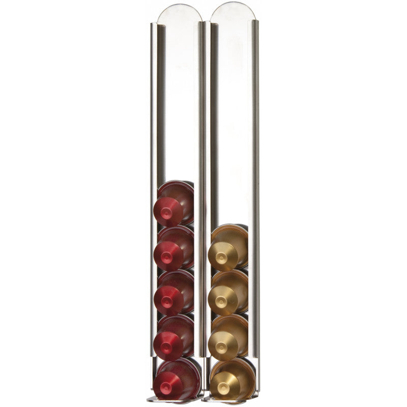 Lot de 2 supports muraux compatibles avec les capsules de café Nespresso, acier inoxydable, KAPSULAS Don Hierro - Mathon - 2