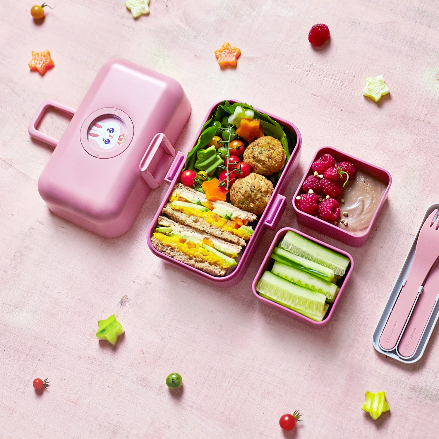 Lunch box à compartiments pour enfant Tresor 800ml Rose Blush Monbento - Mathon - 5