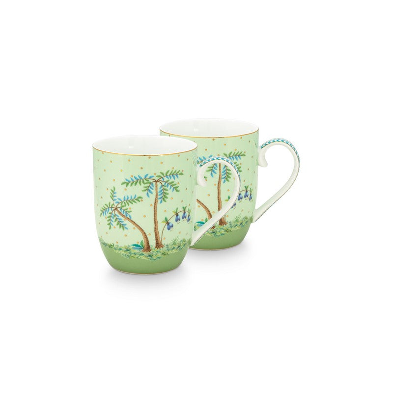 Coffret 2 petit mug Jolie pois or vert 145ml Pip Studio - Mathon