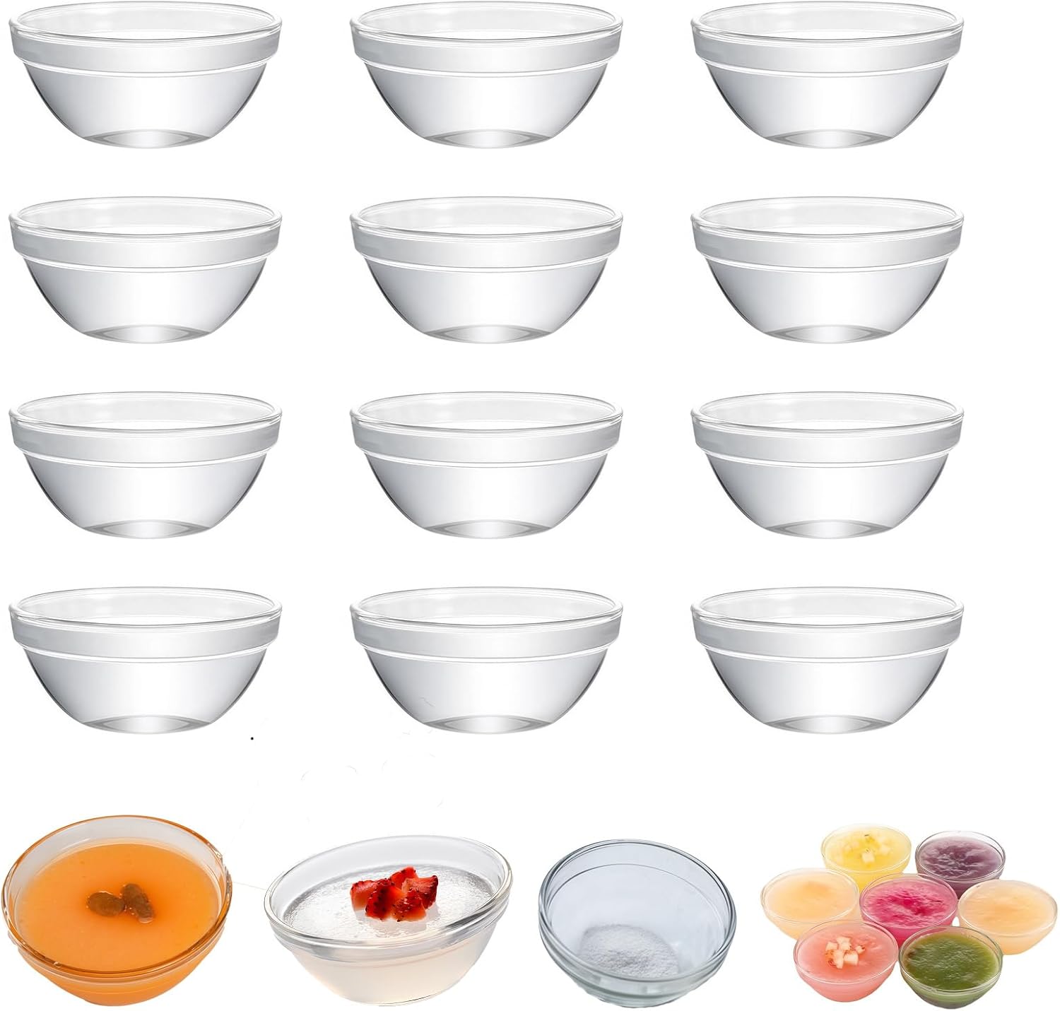 Lot de 12 Ramequins en Verre Empilables 75 ml Vendos85 - Mathon