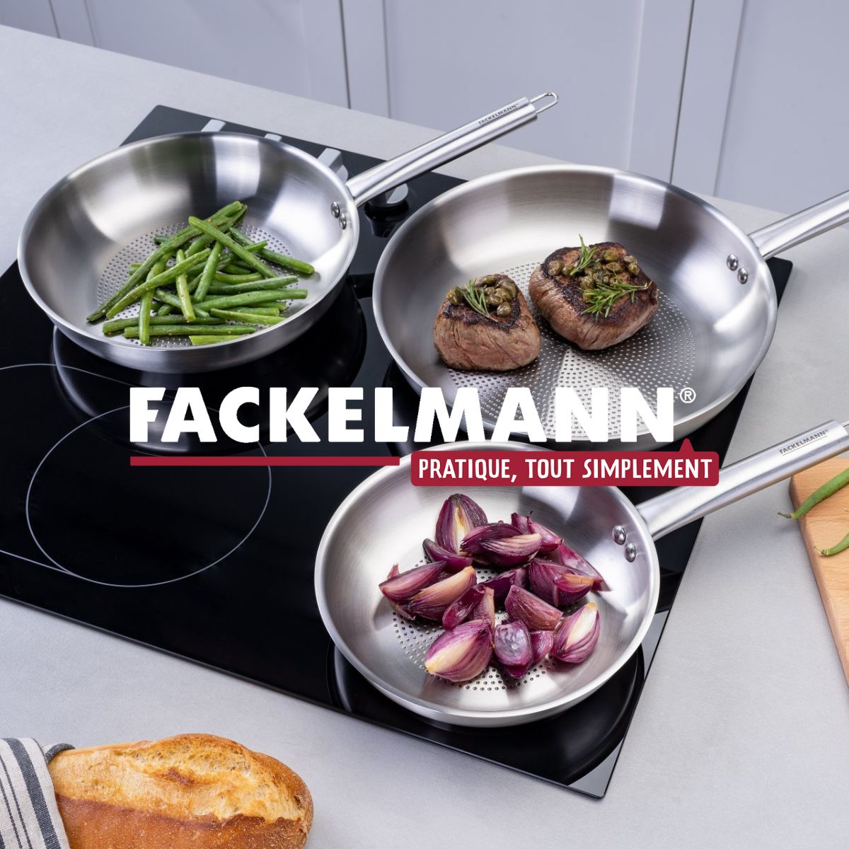 Poêle 24 cm en inox 18/8  Ovalgriff Fackelmann - Mathon - 7