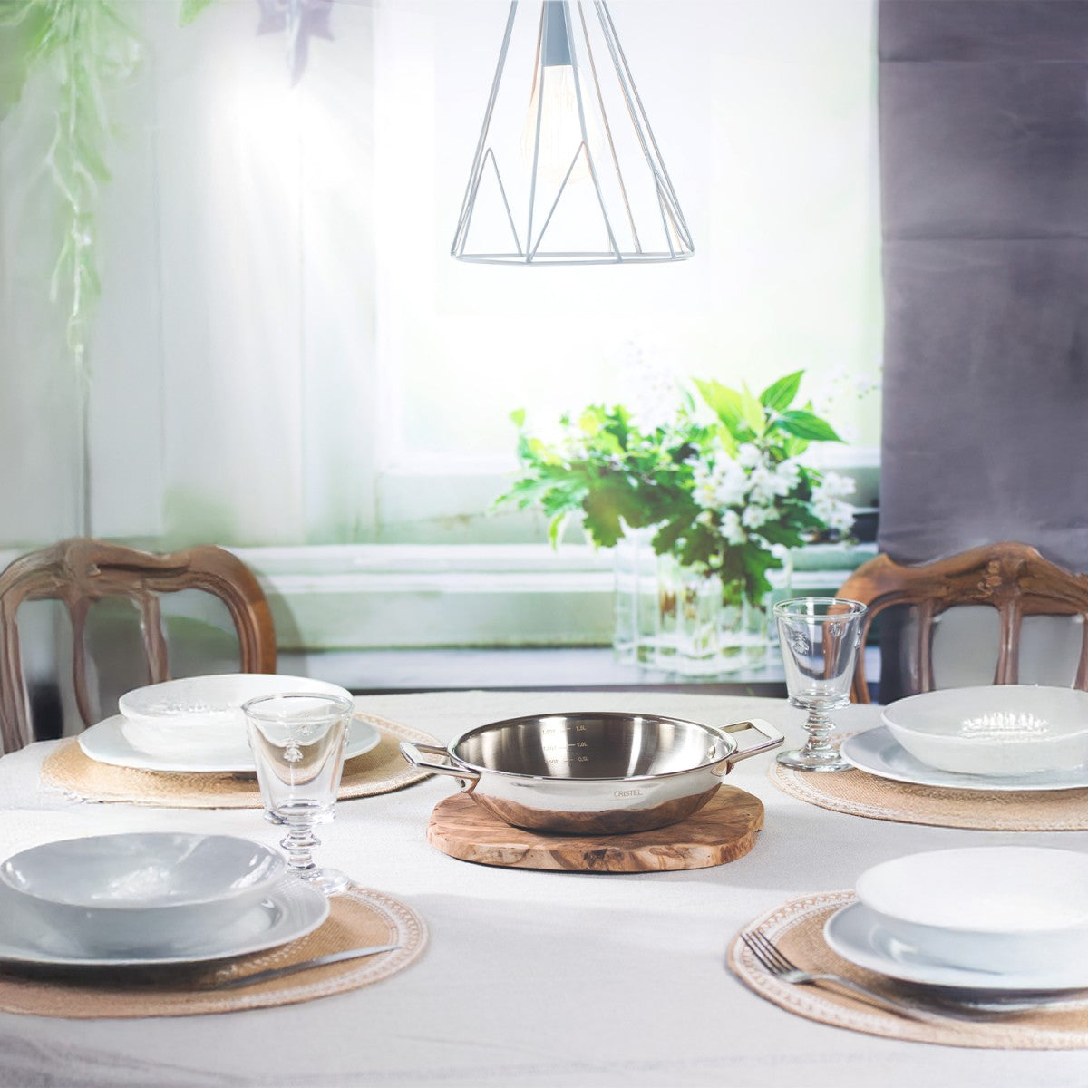 Plat sautoir en inox, 2 anses 20cm Cristel - Mathon - 2