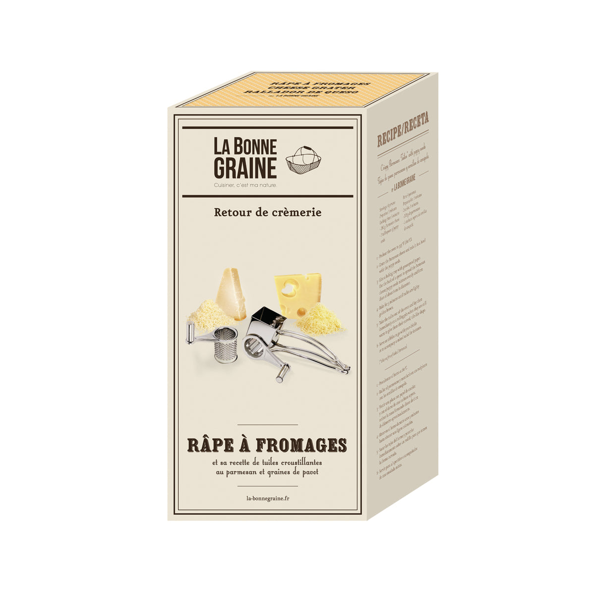 Moulin râpe à fromage inox - 2 tambours gruyère & parmesan La Bonne Graine - Mathon - 2