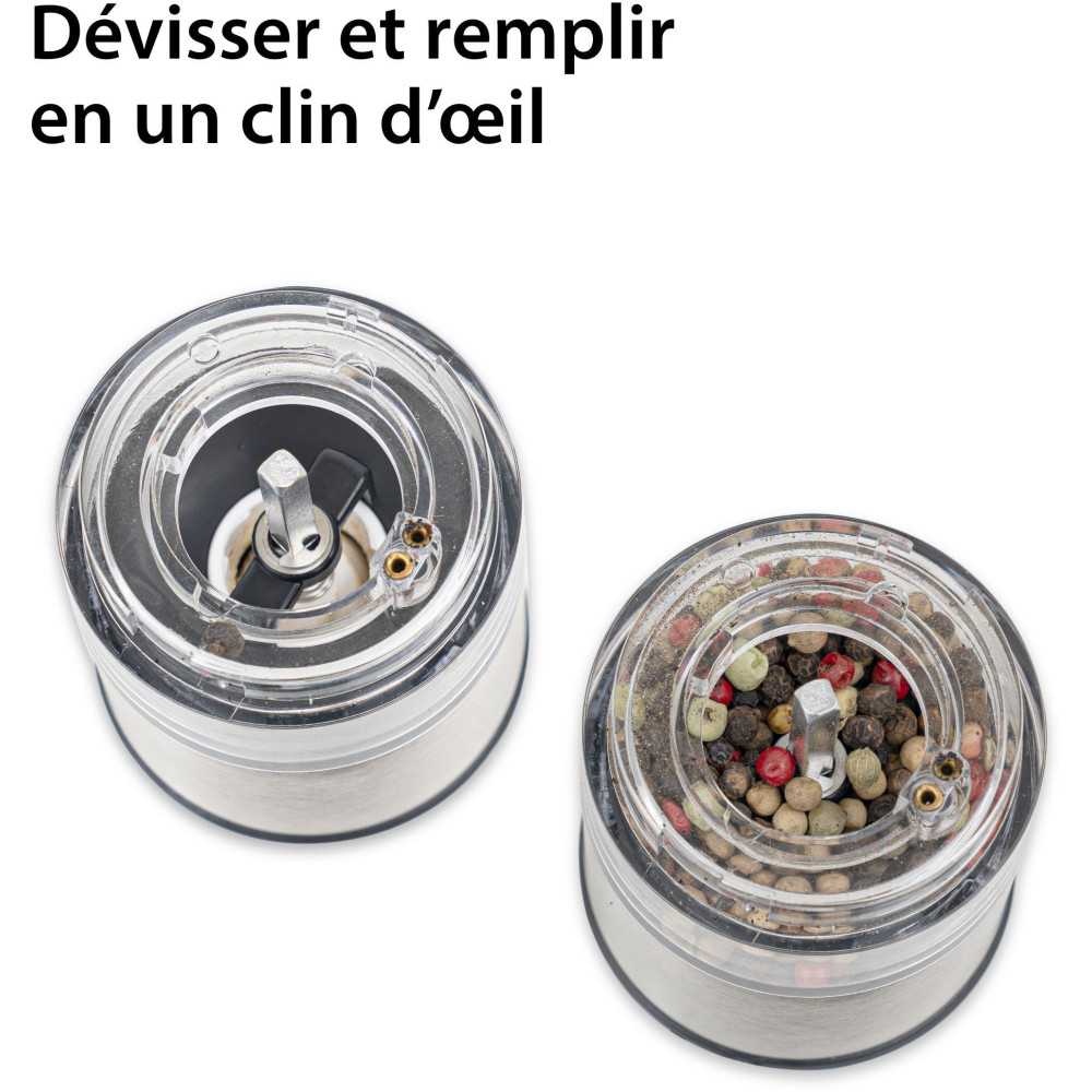 Moulin Poivre/sel électrique - Ade -kitchen Gadgets - Acier Inoxydable/plastique - H 22,5 Cm - Inclus 6 Pilles Aaa - Rouge ADE - Mathon - 6