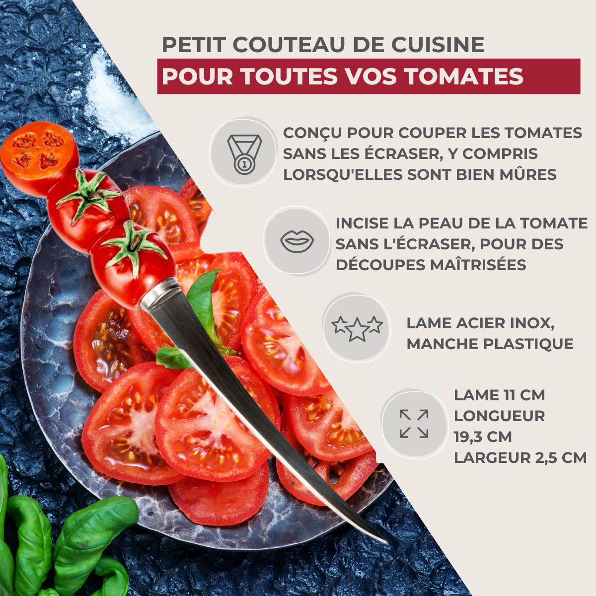 Couteau à tomates lame crantée 11 cm Fackelmann - Mathon - 3