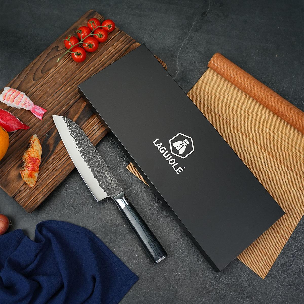 Couteau santoku noir 32cm avec étui - "Sen" Laguiole Cuisson - Mathon - 3